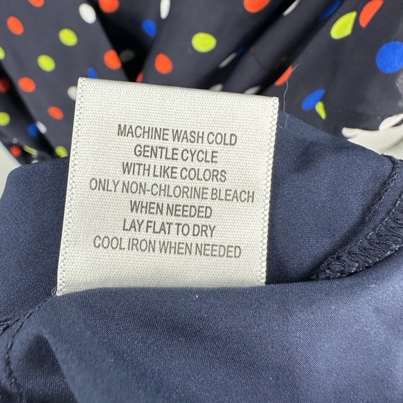 ModCloth Fits Of Bliss Tie Waist Dress Womens Size 1X Blue Polka Dot Faux Wrap - Picture 11 of 14